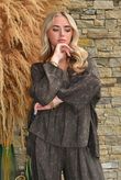 Kiti Paisley Damask Artist Smock Coffee Bean
